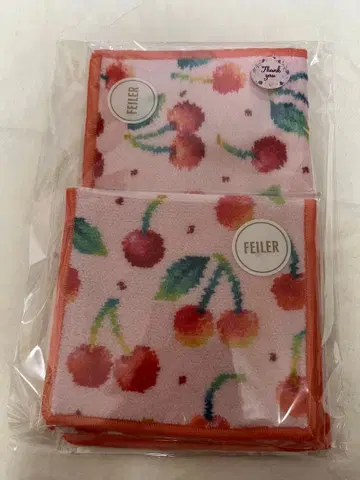 페이러 체리 도트 손수건 파우치와 손수건 세트