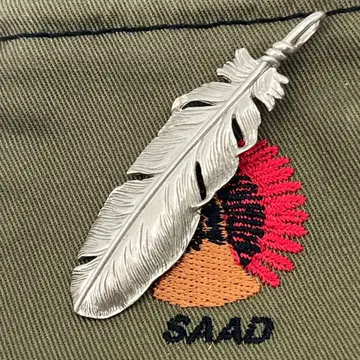 새상품급 사드 실버 925 페더 특대형 68mm