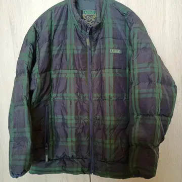 AIGLE 에이글 다운 자켓 타탄 체크 패턴 XS