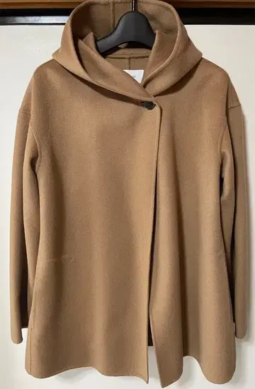 [ 미사용 택 포함 ] untitled 후드 부착 카멜 코트