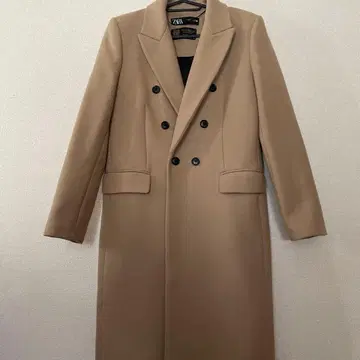 M 사이즈 ZARA 베이지 더블 브레스트 롱 코트