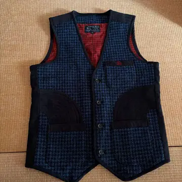 STEADY BLUE 체크 무늬 베스트 사이즈 36 플랫 헤드