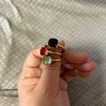 미사용 보석 반지 골드 약 13호 3개 세트