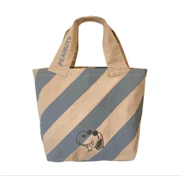 스누피 토트백 루트 베이지 스트라이프 보더