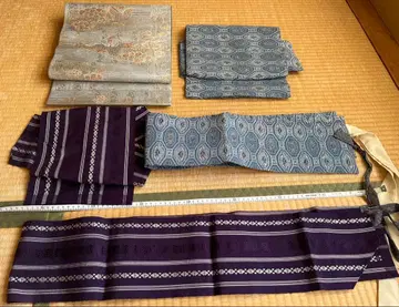 그레이 실버 금실 후쿠로 오비와 츠케 오비 2종류