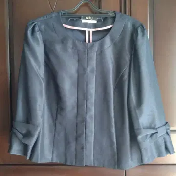 RoseTiara 다크 블루 노카라 자켓 플레어 슬리브