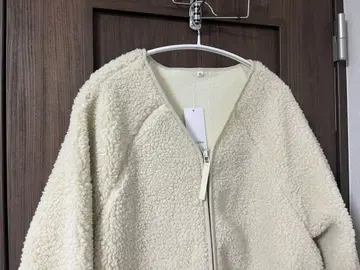 보아 블루종 XL 베이지 보아 코트 노카라 블루종 디스코트