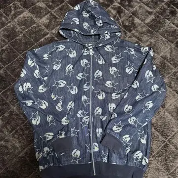 SANTASTIC 후드 부착 데님 후드티 남성용 XL 구제 의류