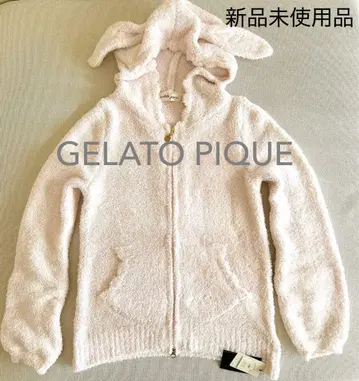 GELATO PIQUE 토끼 귀 후드 파카 룸웨어 연핑크