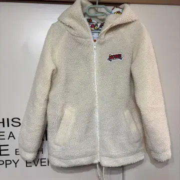 RCWB 플리스 자켓 후드 부착 크림색 보아 후드티