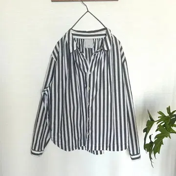 Ichi 스트라이프 패턴 코튼 긴팔 셔츠