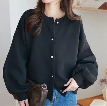 discoat 메탈 버튼 스폰디쉬 가디건 블랙 택 포함 새상품