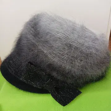 리본 포함 복슬복슬 헌팅 캡 (S~M) 모헤어 [새상품급] 귀여운