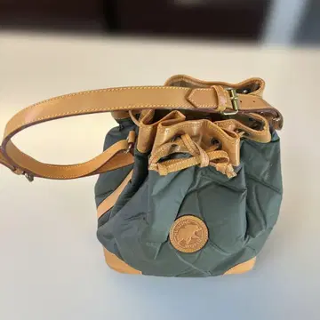 그린 베이지 드로우 스트링 백