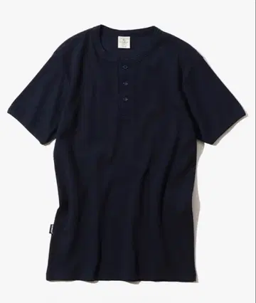 헨리넥 T셔츠 네이비 화이트