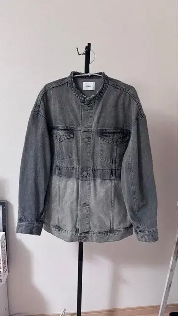 MURUA 그레이 데님 자켓 프릴 포함