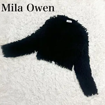 24AW 미라 오웬 크롭 루프얀 가디건 블랙