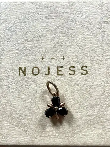 NOJESS 꽃 모양 목걸이 참 블랙 노제스 오닉스 K10