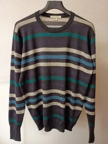 John Smedley 보더 니트 M 스웨터 스트라이프