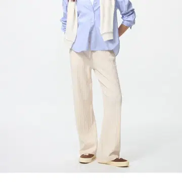 워셔블 니트 케이블 팬츠 (긴 길이)