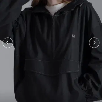 MUHET 스티치 배색 아노락 후드티