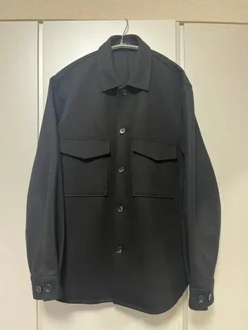 [플라스테] 프레셔스 니트 멜톤 셔츠 블루종