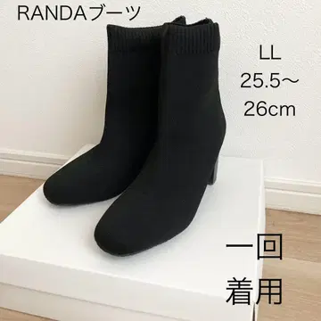 한 번 착용 란다 RANDA 부츠 숏 LL 블랙 힐