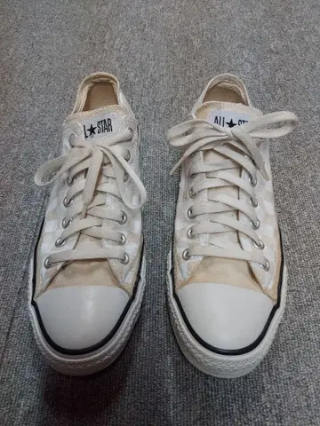 CONVERSE ALL STAR 화이트 체크 무늬 사이즈 27.5cm