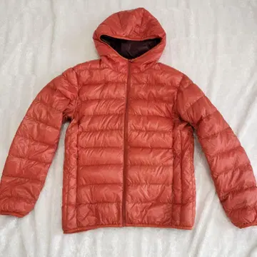UNIQLO 오렌지 후드 부착 다운 자켓 M