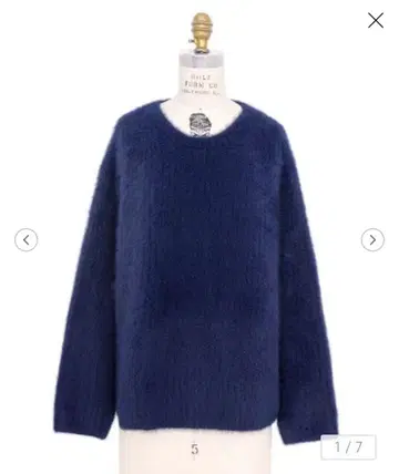 드로어 3G 크루넥 폭스 니트 네이비