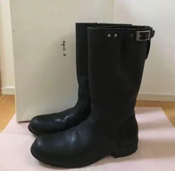 아네스베 블랙 가죽 엔지니어 부츠 사이즈 40 (24.5~25cm)