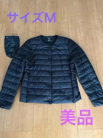 [ 새상품급 ] 유니클로 울트라 라이트 다운 자켓 블랙 노카라