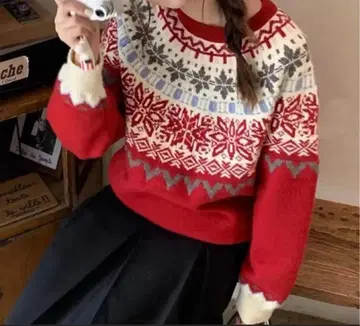 노르딕 무늬 니트 스웨터