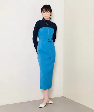 allureville 알아바일 슬라브 옥스 골지 도킹 원피스