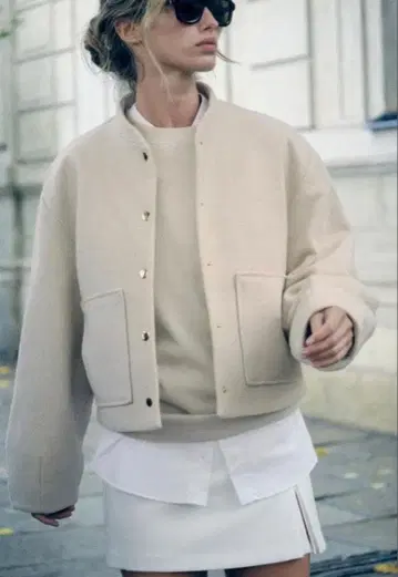 ZARA 숏 기장 패치 포켓 봄버 자켓