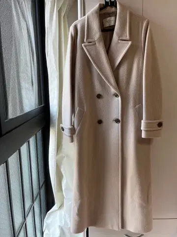 PUBLIC TOKYO 핑크 베이지 체스터 코트