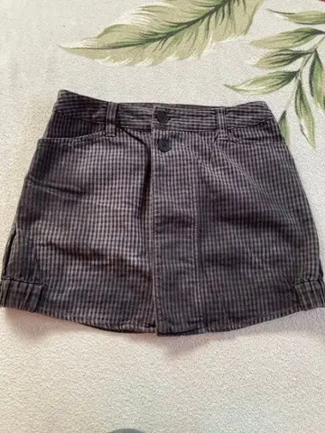 SUPER HAKKA 그레이 체크 무늬 미니 스커트