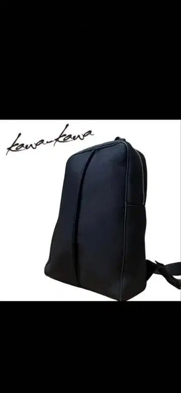 카와카와kawa kawa 블랙 합성 피혁 백팩 중형