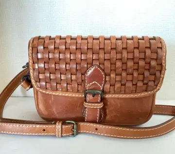 뜨개질 가죽 숄더백