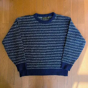 80s Eddie Bauer 니트 울 버즈아이 블랙택 usa제