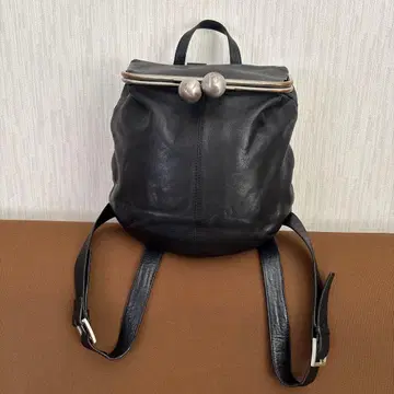 kawakawa 블랙 가죽 백팩 가마구치