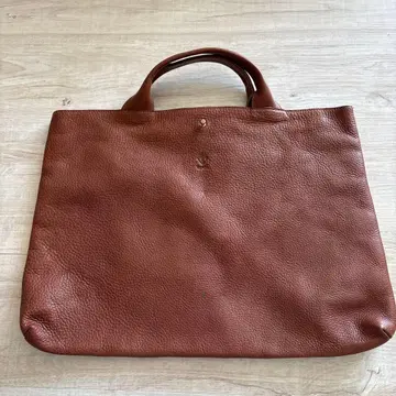 브라운 가죽 토트백