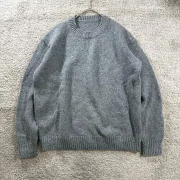 무인양품 울 니트 스웨터 야크 두꺼운 원단 루즈핏 내추럴 XL 세탁 가능