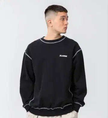 XLARGE 블랙 크루넥 맨투맨 XL
