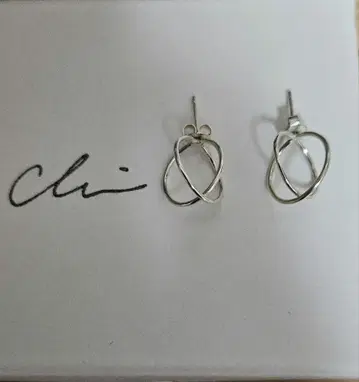 치 실버 귀걸이