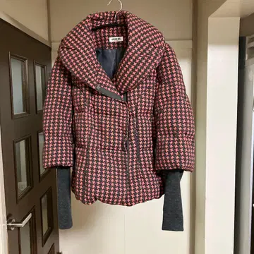 HIROKO BIS 하운드 투스 패턴 다운 자켓