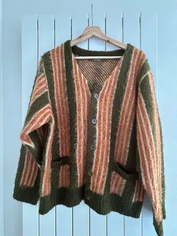 AVIREX 가디건 M 사이즈 오렌지 그린