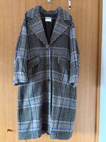 HARE 체스터 코트 체크 무늬