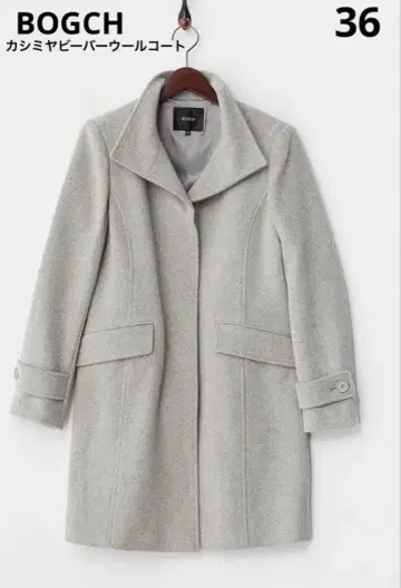 [컨디션 최상] BOSCH 캐시미어 비버 울 코트 라이트 그레이