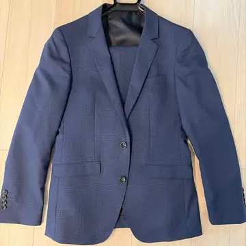 [새상품급] 네이비 그레이 체크 비즈니스 정장